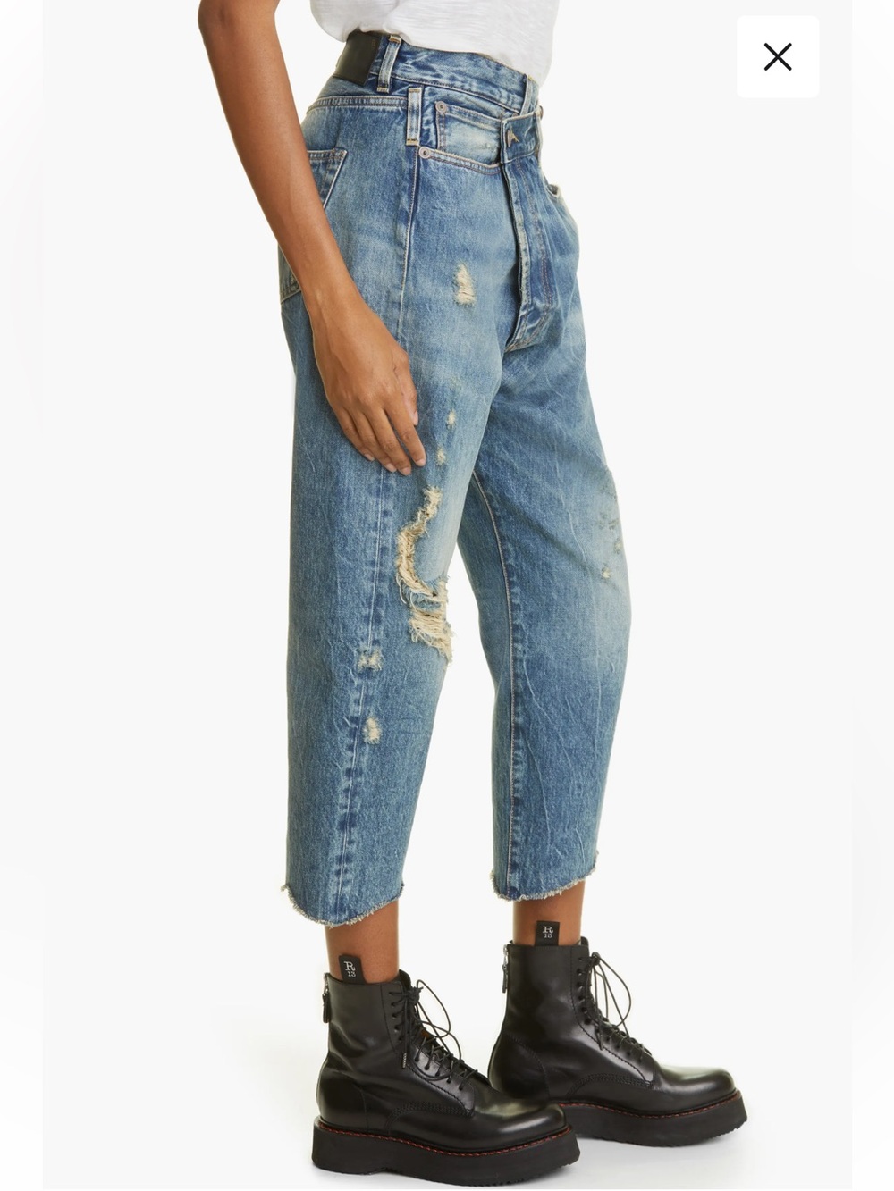 R13 Crossover Distressed Jeans - Picture 3 of 10
